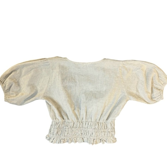 Sim and Sam Cotton Linen Scrunched Crop Top Womens Size Medium - Picture 3 of 7